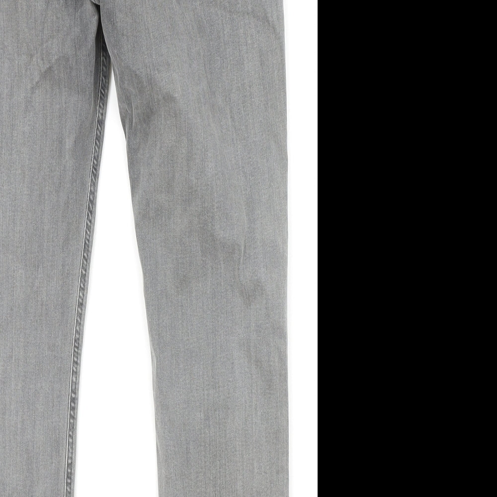 Per Una Womens Grey Cotton Straight Jeans Size 34 in Slim Zip