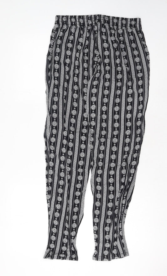 Womens UK Size S Preworn Regular Fit Black Trousers