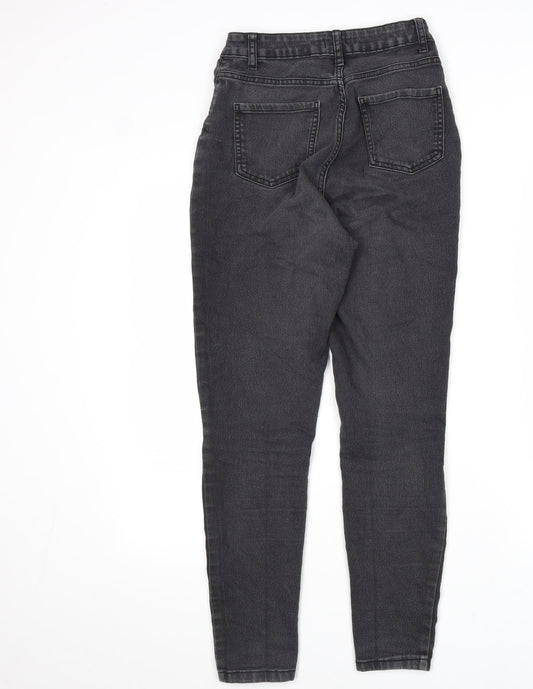 Boohoo Womens Black Cotton Skinny Jeans Size 10 L27 in Regular Zip
