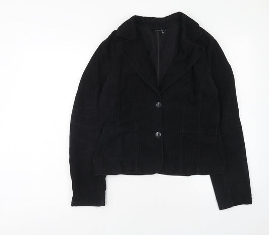 b.young Womens Black Jacket Blazer Size M Button