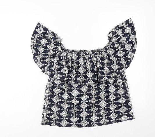 Womens UK Size M Zara Blue Basic Blouse