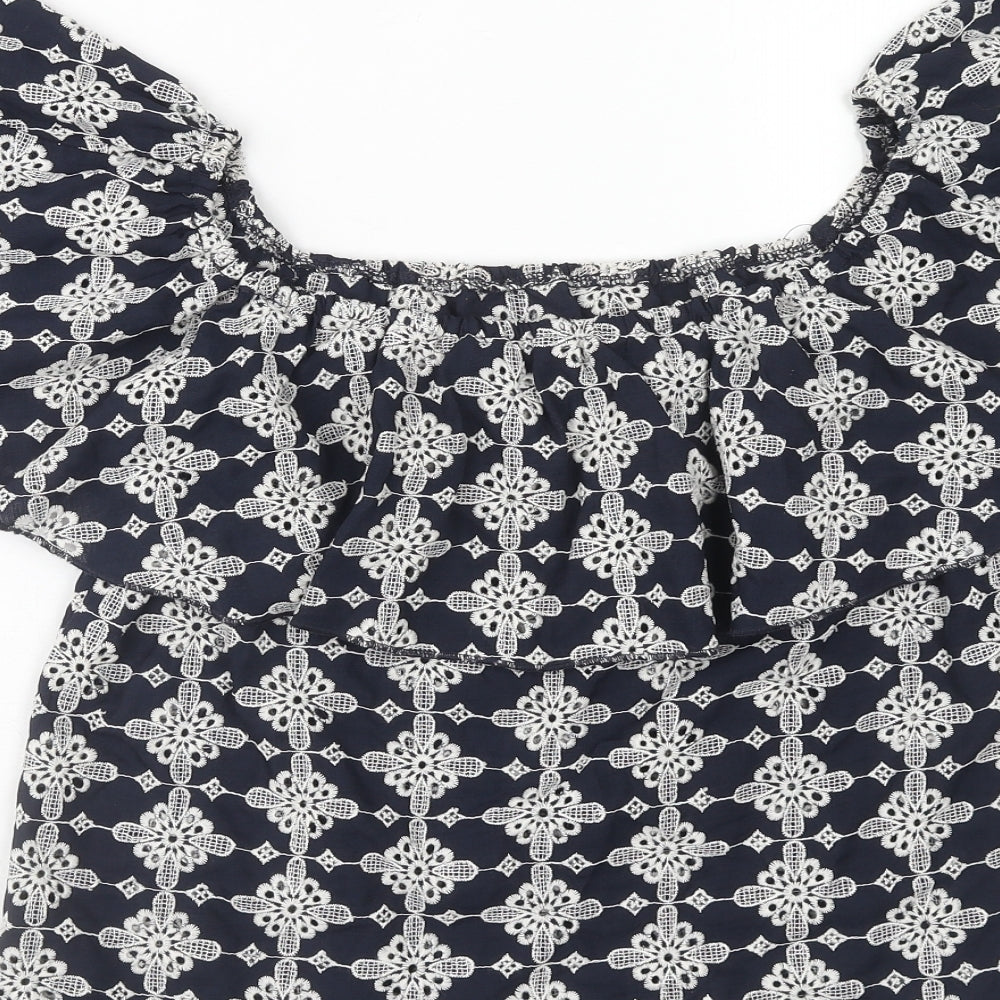 Womens UK Size M Zara Blue Basic Blouse