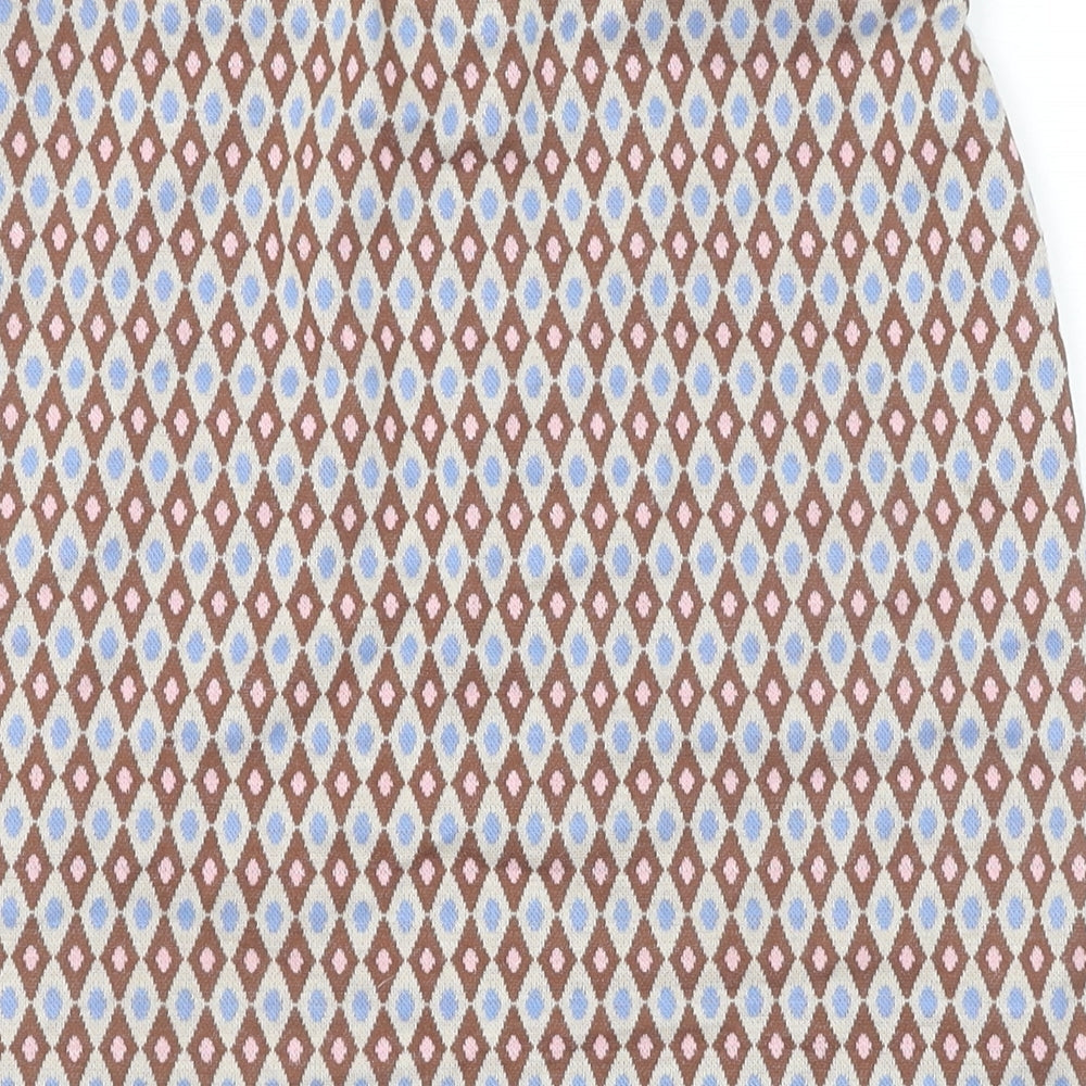 Primark Womens Brown Geometric Polyester Straight & Pencil Skirt Size 6