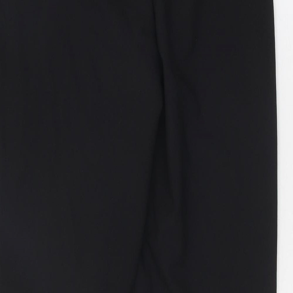 George Womens Black Polyester Trousers Size 12 Regular Zip