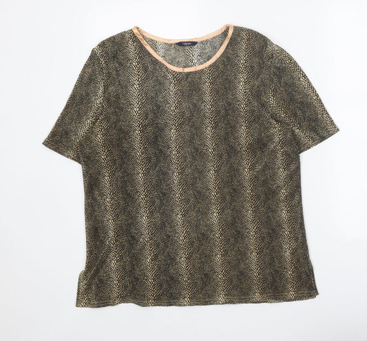 Womens UK Size 16 Debenhams Gold Basic T-Shirt