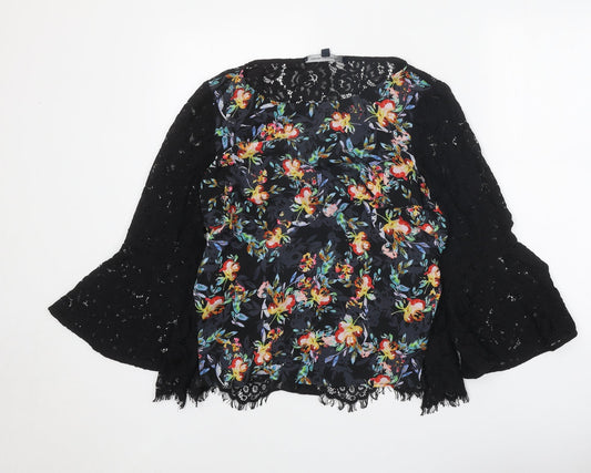 Womens UK Size M French Connection Black Basic Blouse