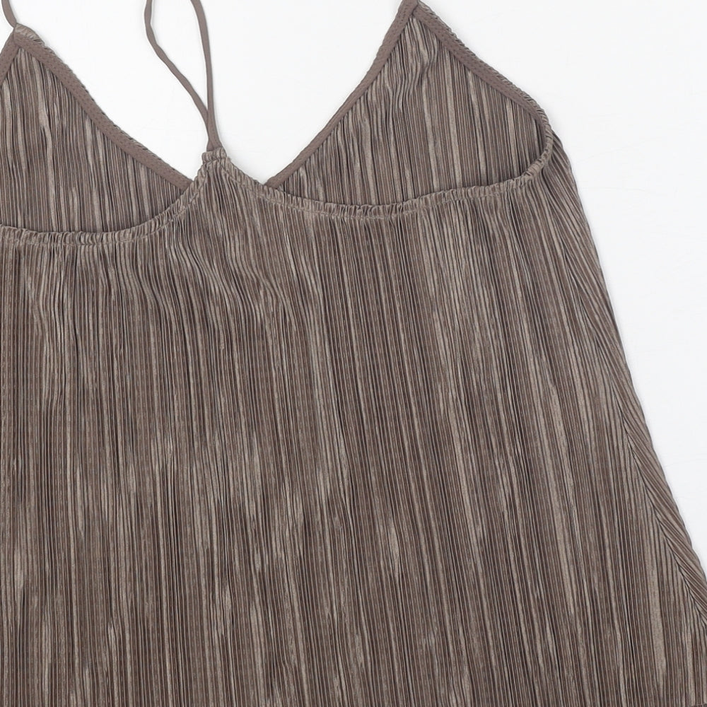 Womens UK Size 10 Topshop Brown Camisole Tank
