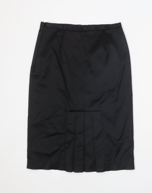 Coast Womens Black Acetate Straight & Pencil Skirt Size 10 Zip