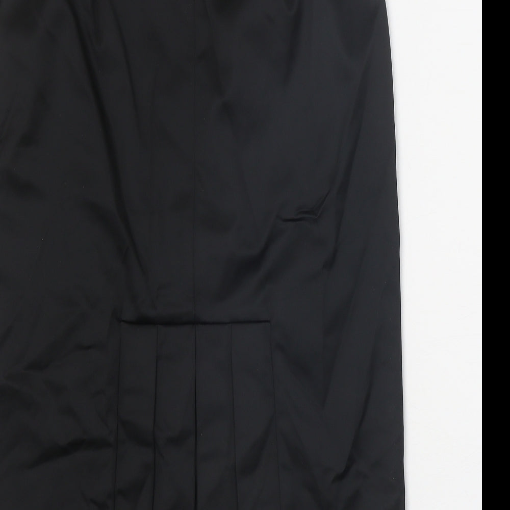 Coast Womens Black Acetate Straight & Pencil Skirt Size 10 Zip