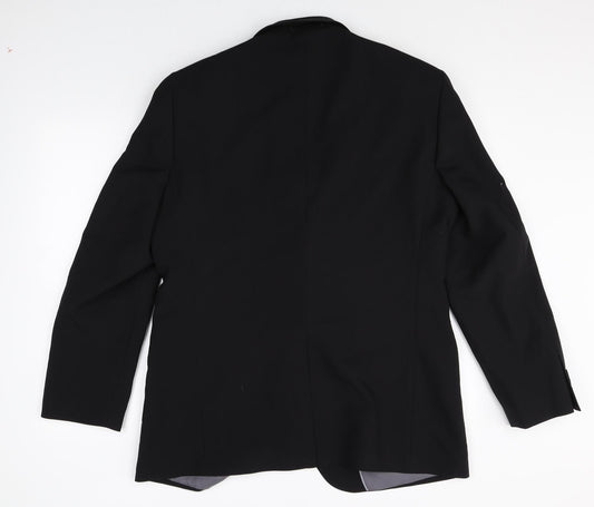 George Mens Black Polyester Jacket Suit Jacket Size 42 Big & Tall