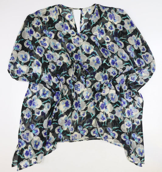 Womens UK Size L Debenhams Blue Tunic Blouse