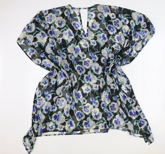 Womens UK Size L Debenhams Blue Tunic Blouse