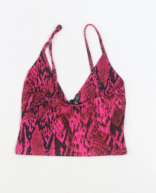 Womens UK Size 6 Missguided Pink Cropped Tank