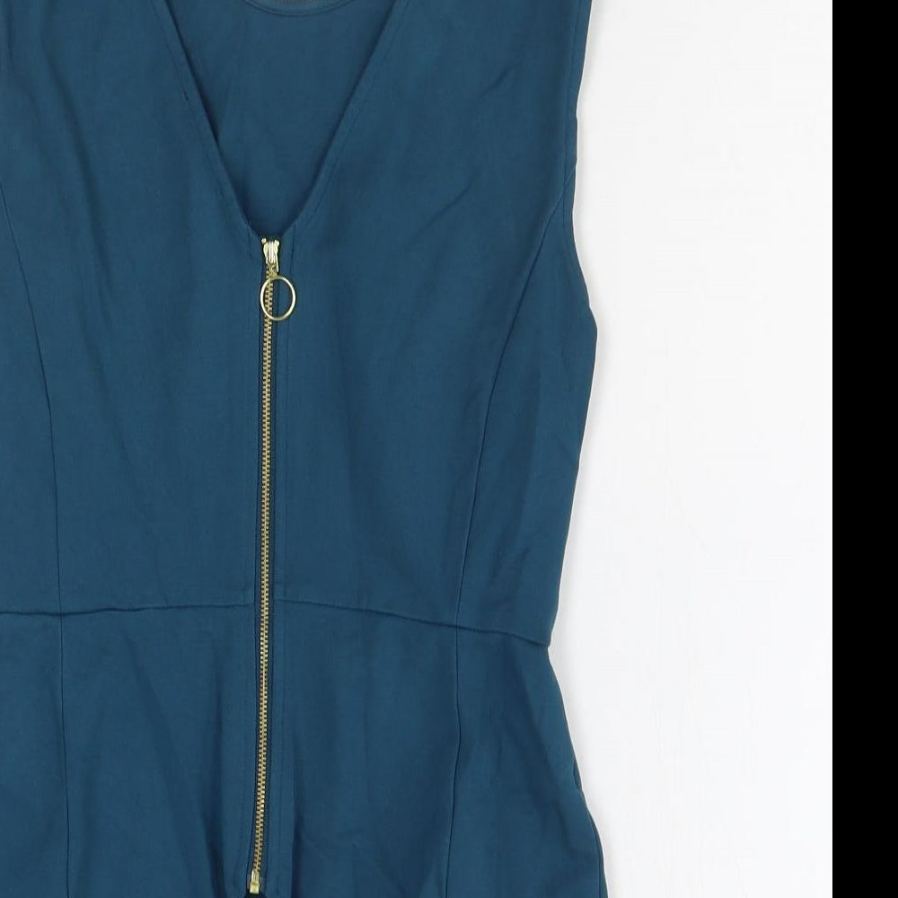 Autograph Womens Green Viscose Basic Blouse Size 8 Boat Neck