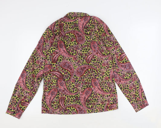 I SAW IT FIRST Womens Multicoloured Paisley Polyester Basic Button-Up Size 8 Collared
