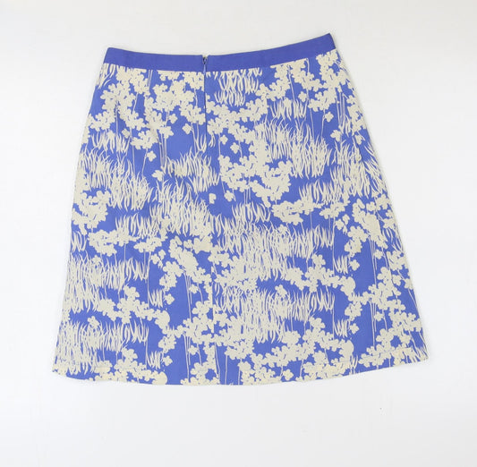 Great Plains London Womens Blue Floral Polyester Straight & Pencil Skirt Size 8 Zip