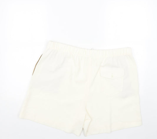 Marks and Spencer Womens Ivory Polyester Basic Shorts Size 20 Regular Pull On