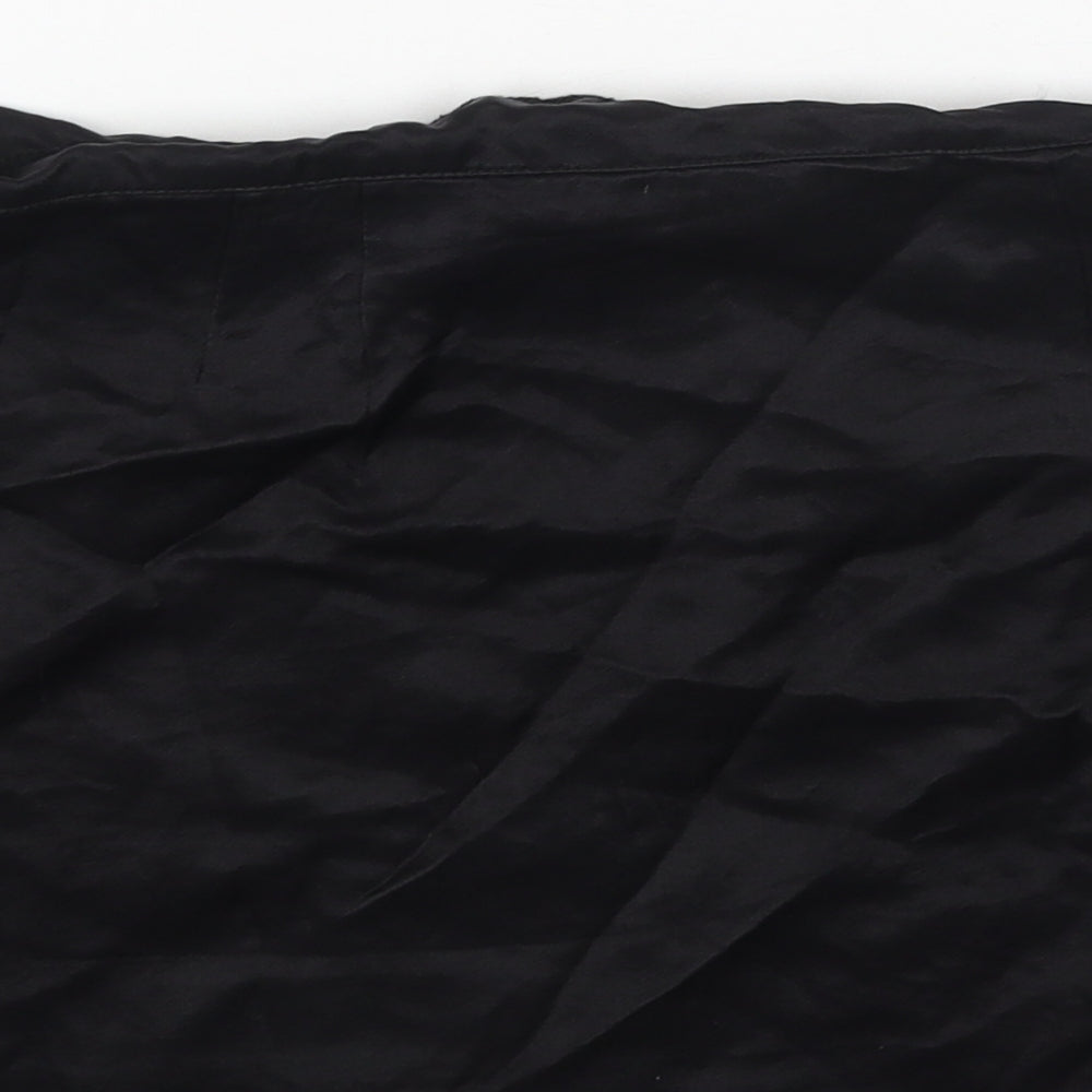 Pull&Bear Womens Black Polyester Mini Skirt Size S Zip