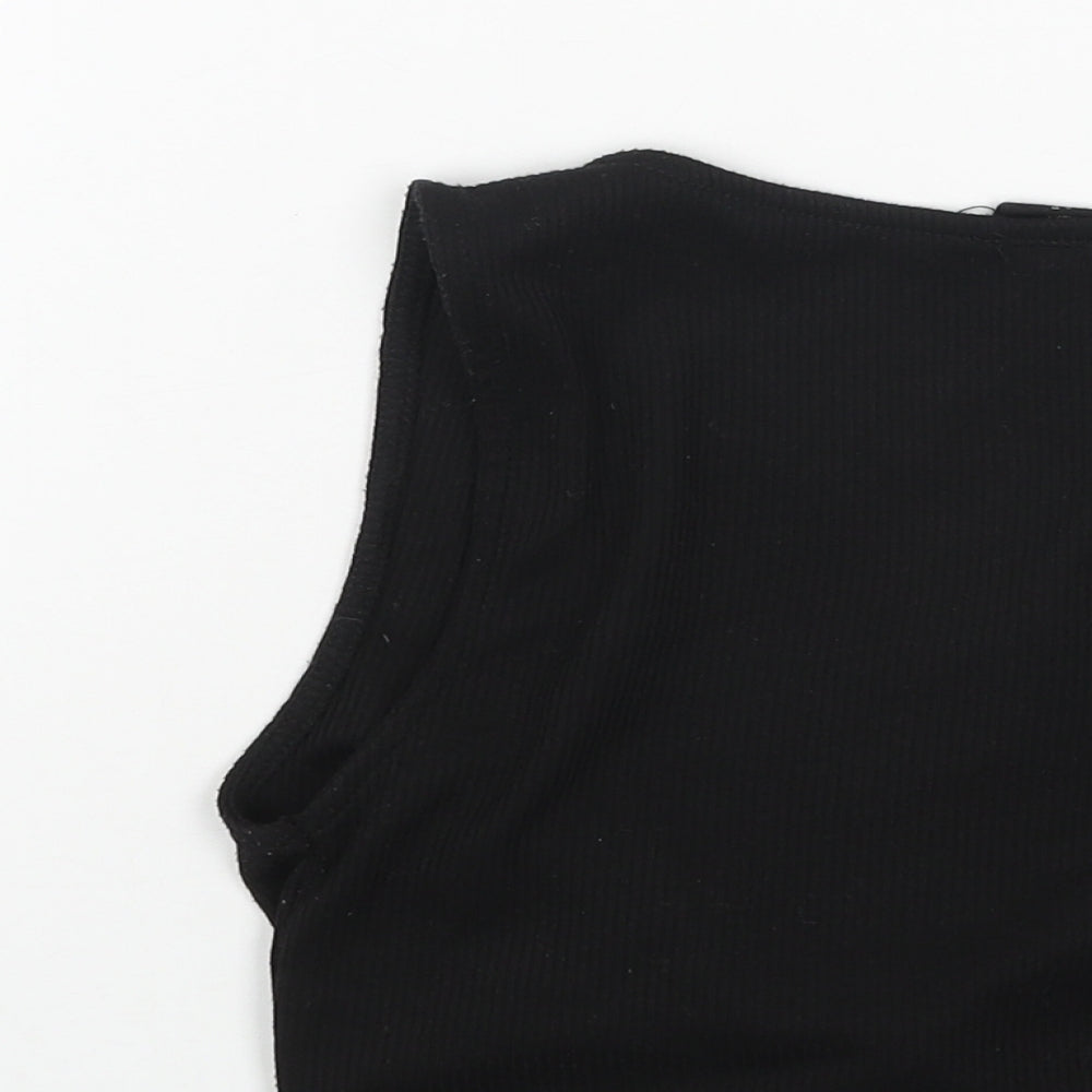 Womens UK Size S Urban Outfitters Black Cropped Tank