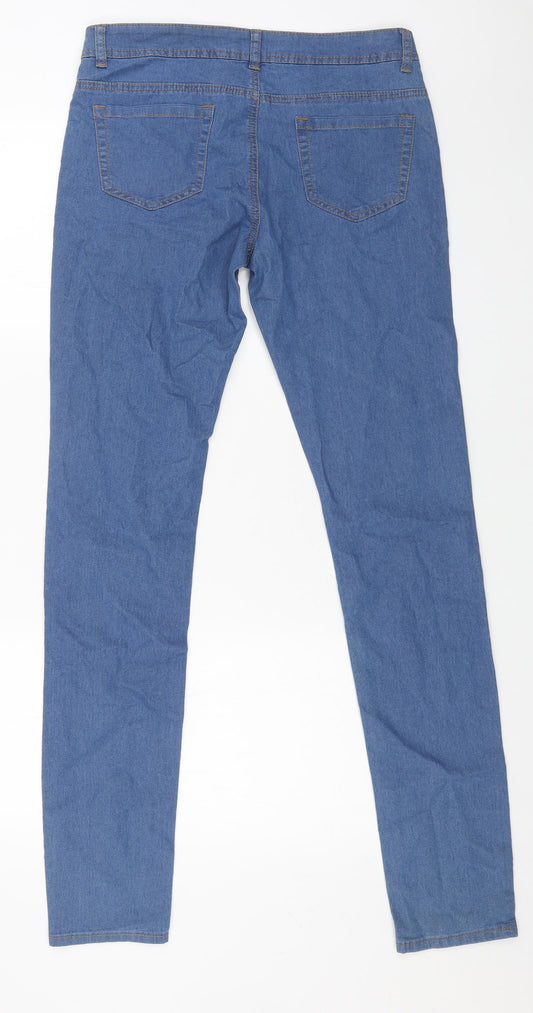 Denim & Co. Womens Blue Cotton Skinny Jeans Size 12 L34 in Regular Button