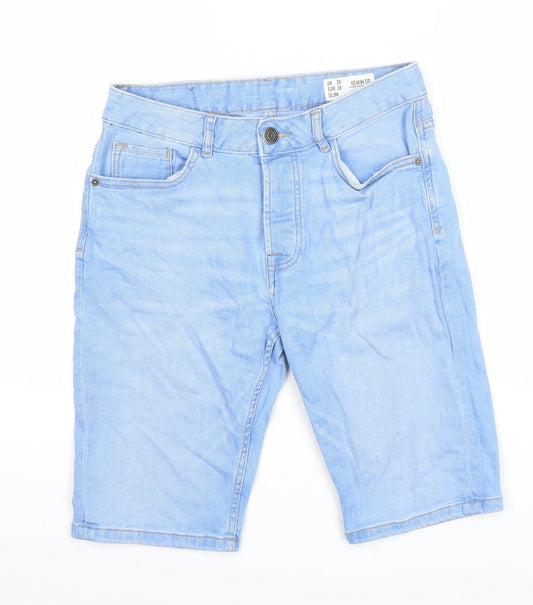 Mens UK Size 28 in Denim & Co. Regular Fit Biker Shorts