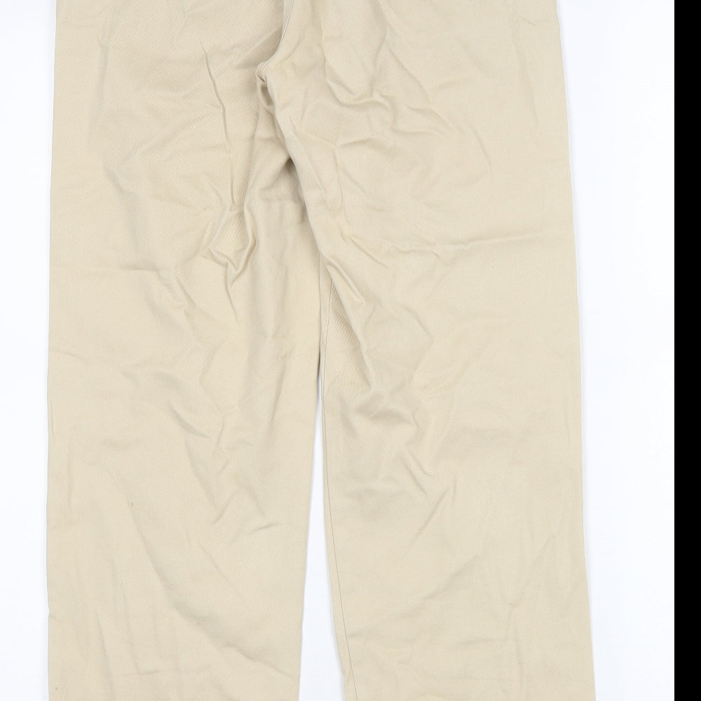 Topshop Womens Beige Cotton Chino Trousers Size 12 L26 in Regular Zip