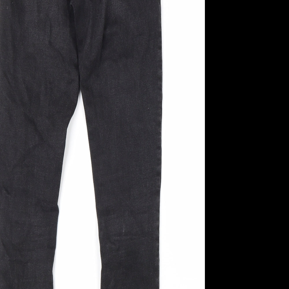 Denim & Co. Womens Black Cotton Skinny Jeans Size 8 L28 in Regular Zip