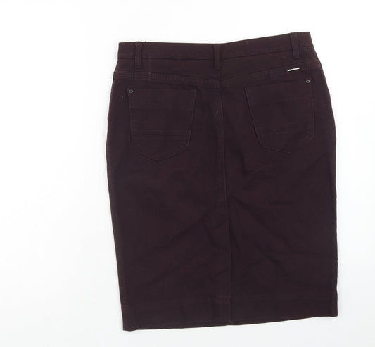Autograph Womens Purple Cotton Straight & Pencil Skirt Size 12 Zip