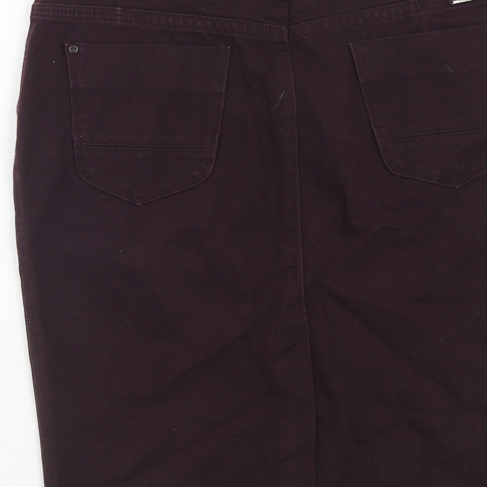 Autograph Womens Purple Cotton Straight & Pencil Skirt Size 12 Zip