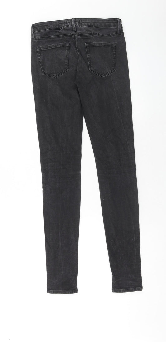 Uniqlo Womens Grey Cotton Skinny Jeans Size 24 in Regular Zip