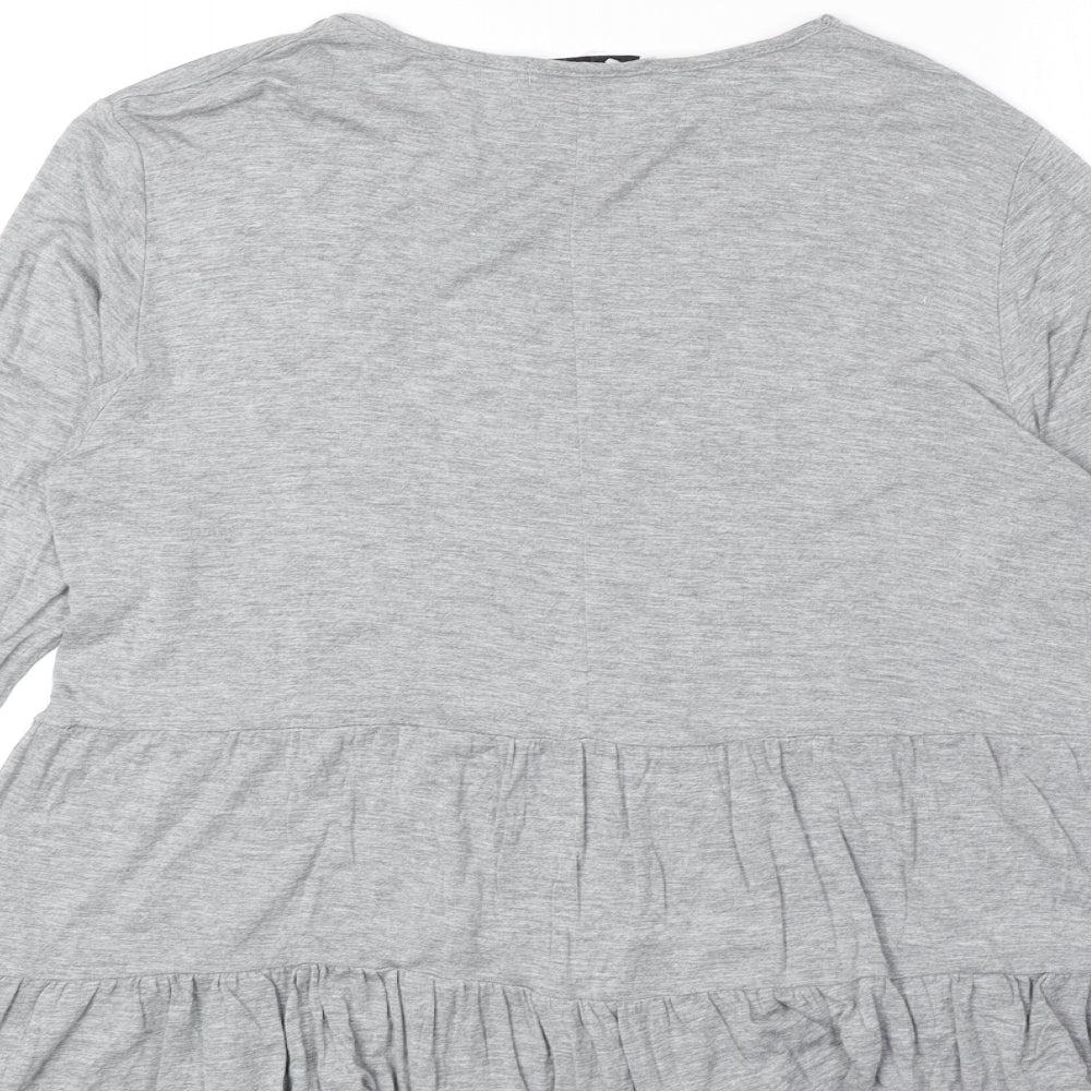 Womens UK Size 12 In the Style Grey Basic T-Shirt