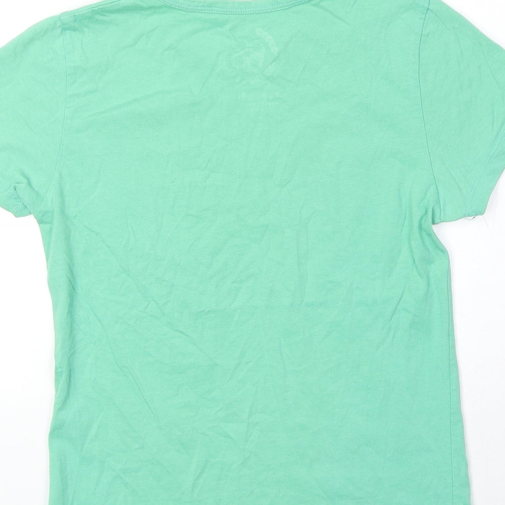 Womens UK Size S Preworn Green Basic T-Shirt