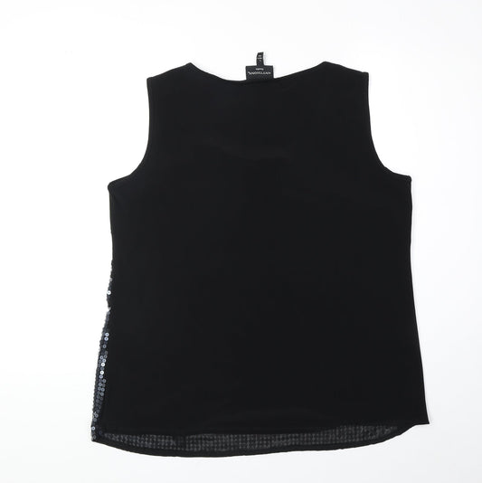Womens UK Size L Antthony Black Basic Tank