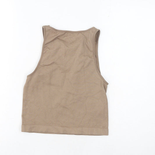 Primark Womens Brown Polyester Basic Tank Size M Round Neck