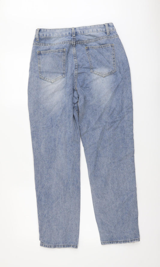 SheIn Womens Blue Cotton Mom Jeans Size M L28 in Regular Button