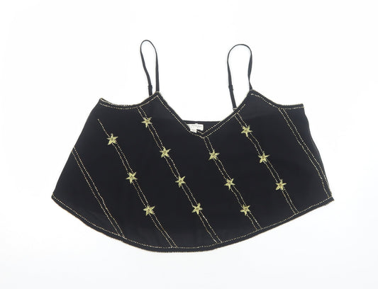 Womens UK Size 12 Miss Selfridge Black Basic Tank