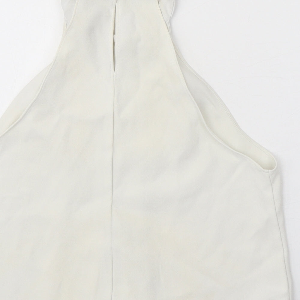 Womens UK Size S Zara White Basic Tank
