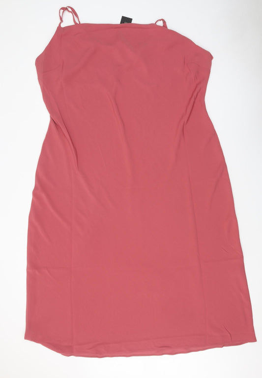 City Chic Womens Pink Polyester Bodycon Size 22 Cowl Neck Pullover