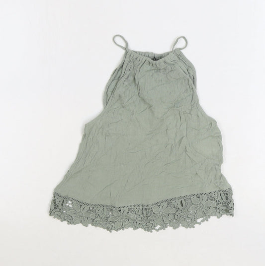 Womens UK Size 6 Divided by H&M Green Basic Tank
