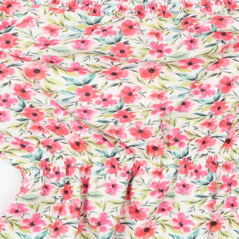 Papaya Womens Multicoloured Floral Polyester Basic Blouse Size 8 Off the Shoulder