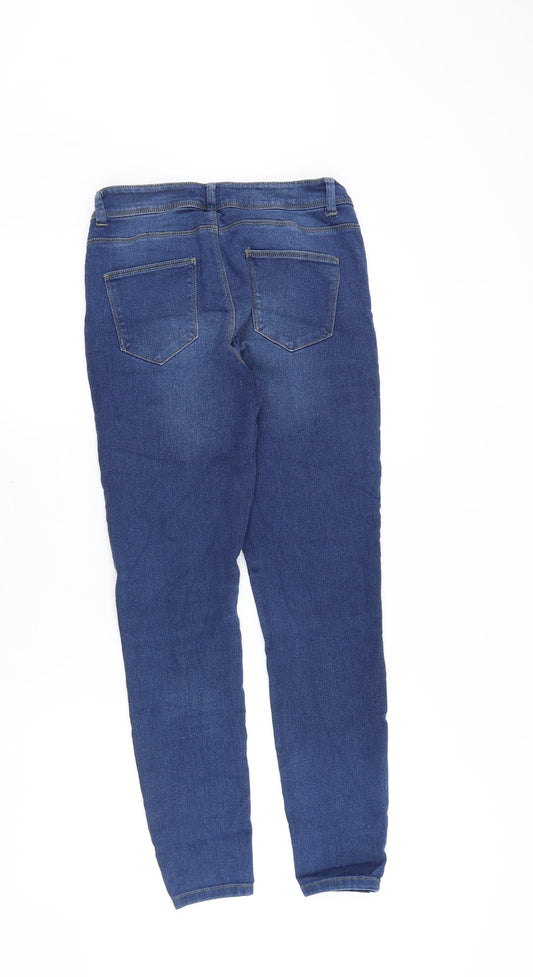 Denim & Co. Womens Blue Cotton Skinny Jeans Size 8 Slim Zip