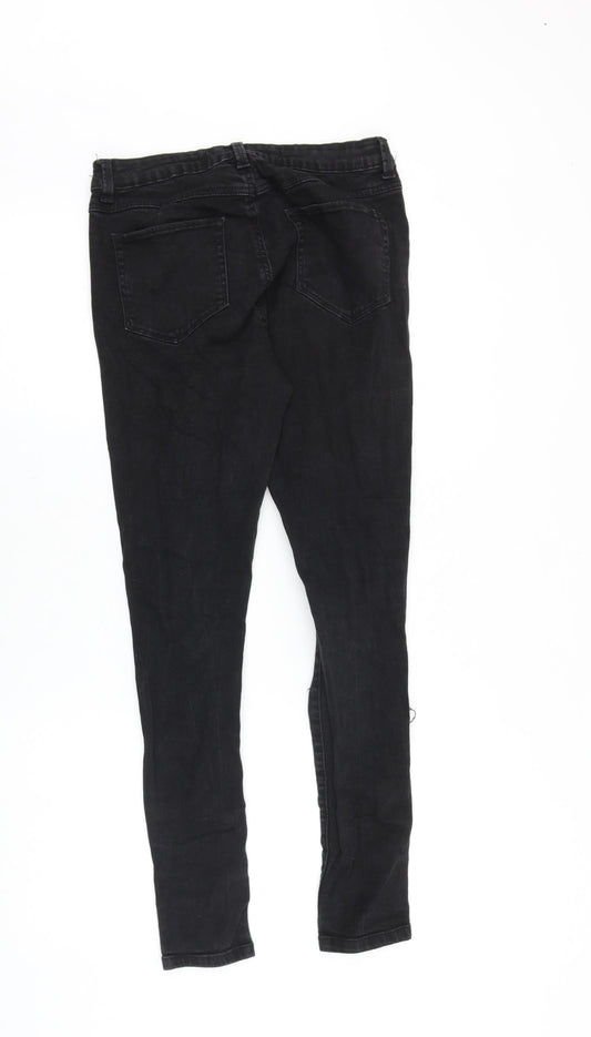 Denim & Co. Womens Black Cotton Skinny Jeans Size 12 Slim Zip