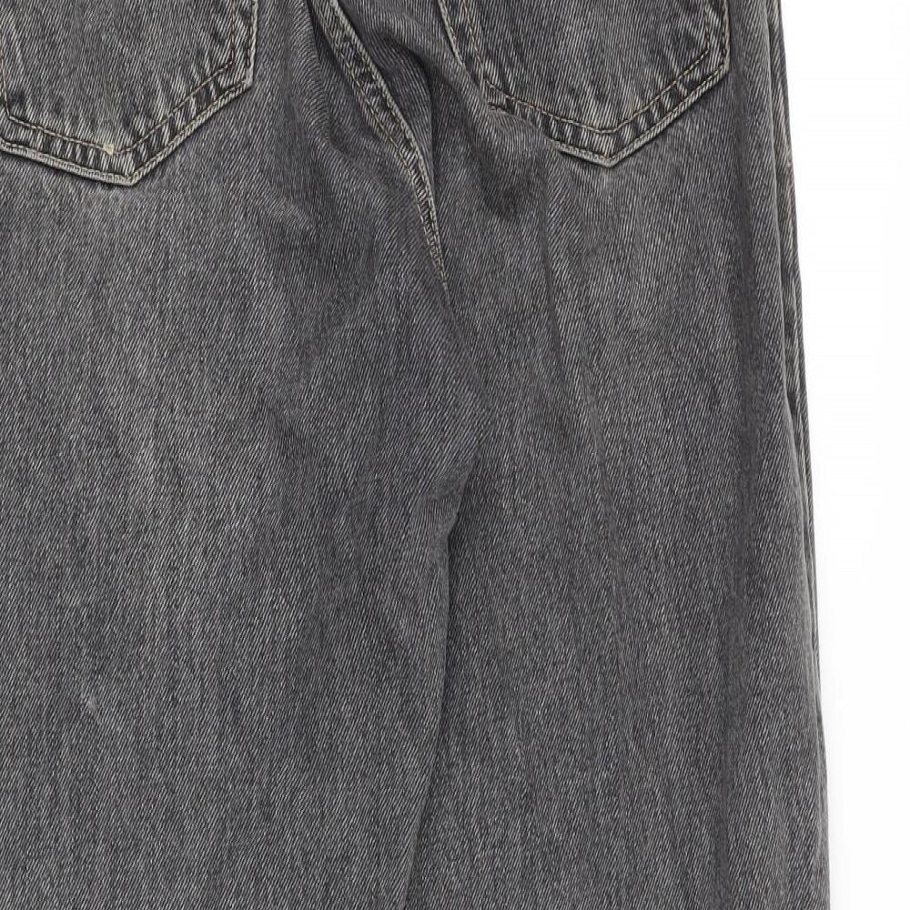 Topshop Womens Grey Cotton Mom Jeans Size 28 in Regular Zip