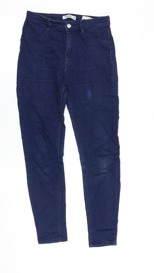 Womens UK Size 10 Pull&Bear Slim Fit Skinny Blue Jeans