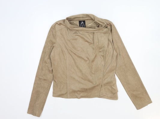 Womens UK Size 6 Atmosphere Brown Biker Coat