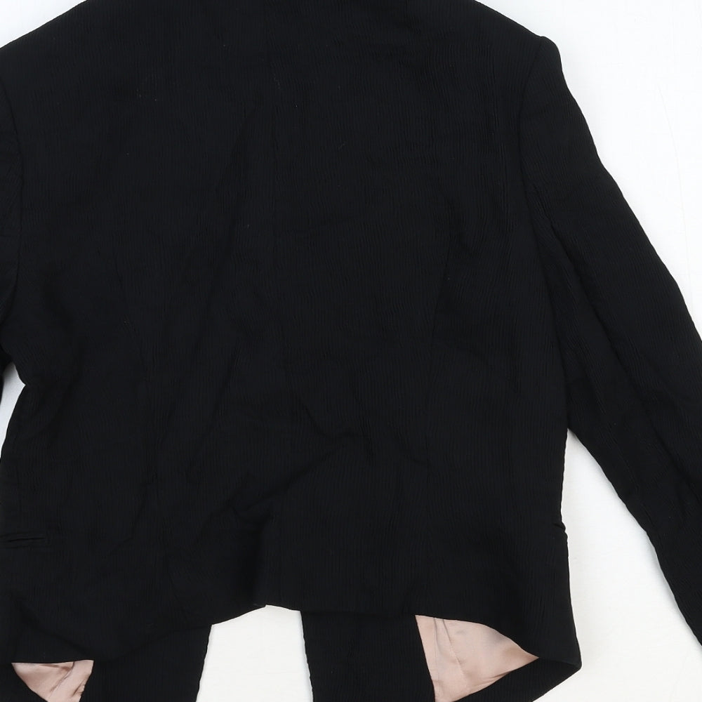 H&M Womens Black Cotton Jacket Blazer Size 12