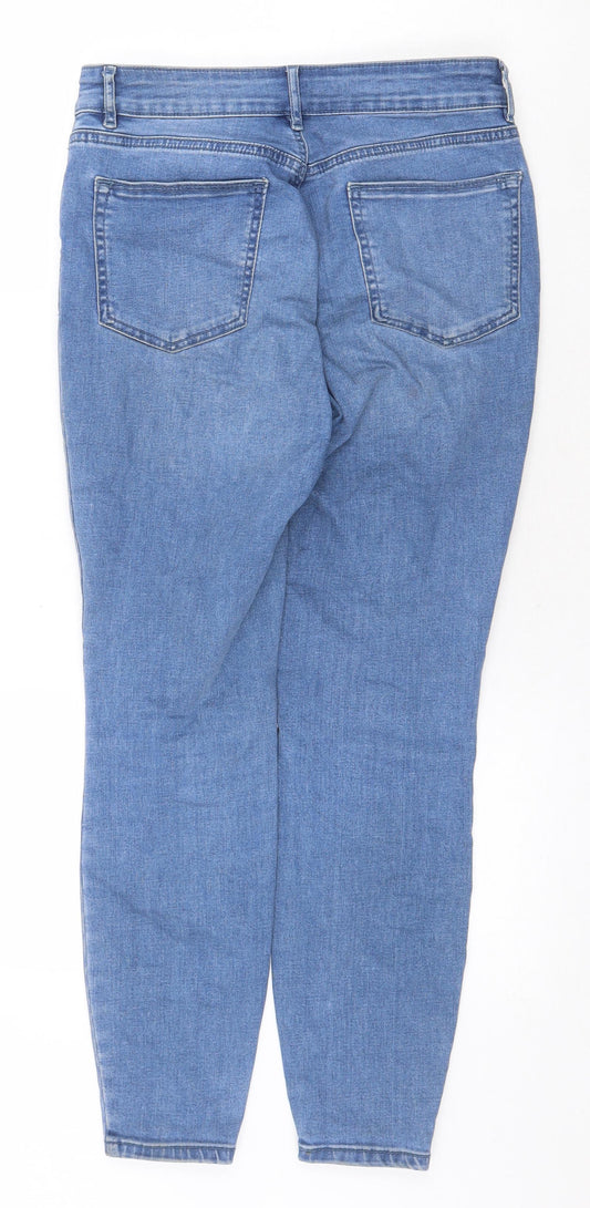 Denim & Co. Womens Blue Cotton Skinny Jeans Size 10 Regular Zip