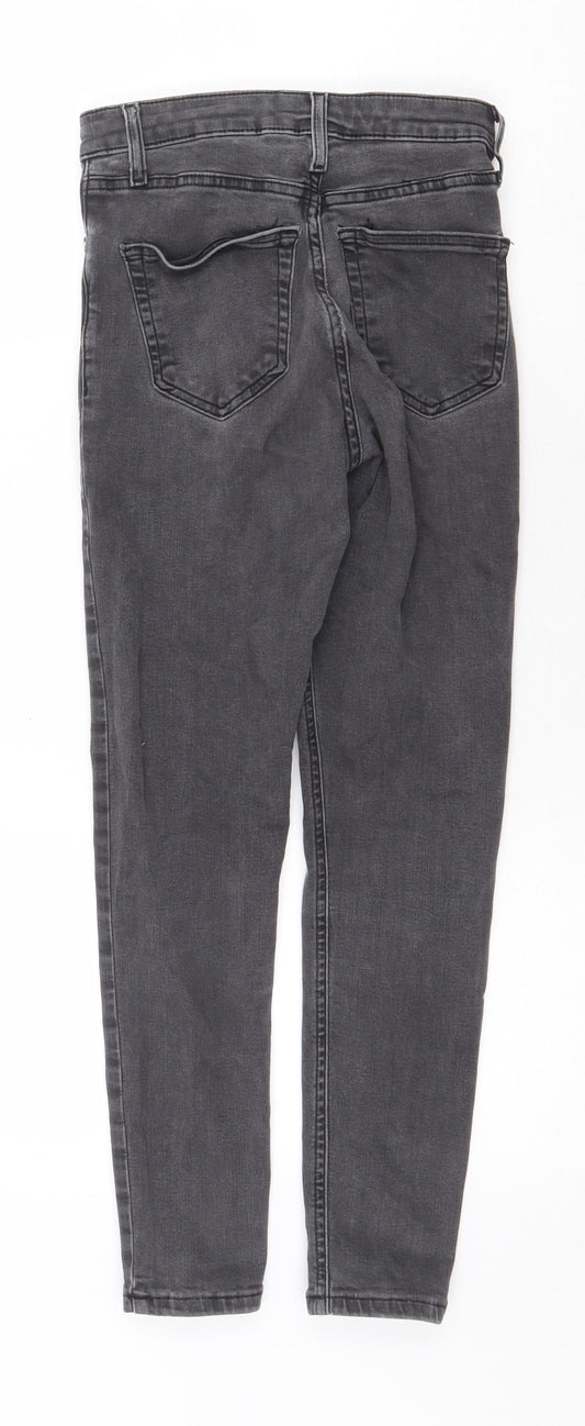 Topshop Womens Grey Cotton Skinny Jeans Size 26 in Regular Zip