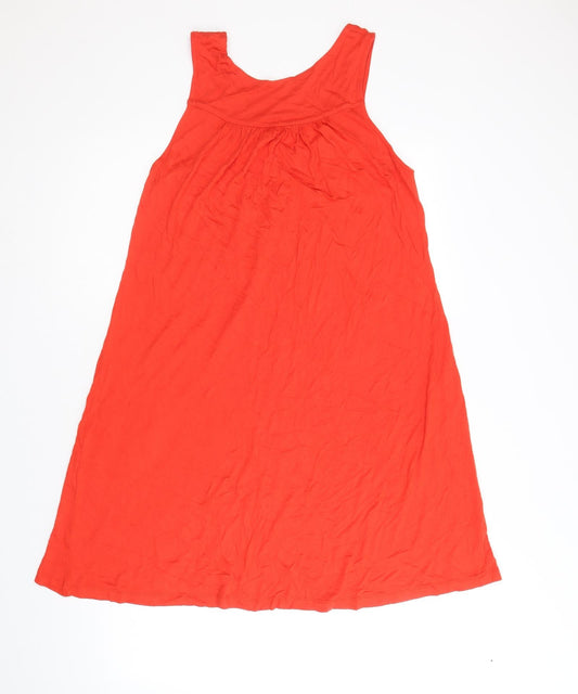 Monsoon Womens Red Viscose A-Line Size 12 Round Neck Pullover