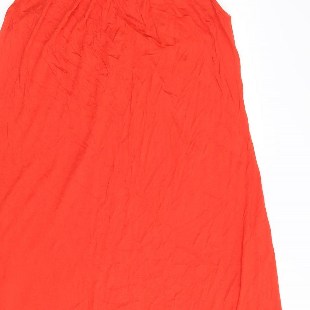 Monsoon Womens Red Viscose A-Line Size 12 Round Neck Pullover